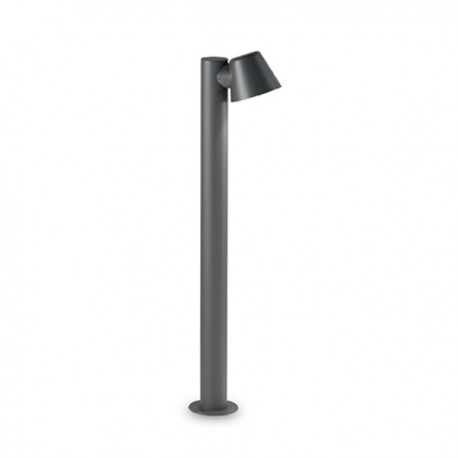 IDEAL-LUX GAS PT1 LAMPADA DA TERRA IN ALLUMINIO ANTRACITE CON DIFFUSORE VETRO IP43