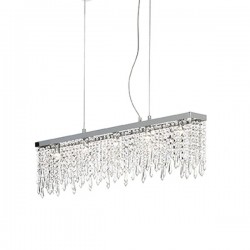 IDEAL-LUX GIADA CLEAR SP5 SOSPENSIONE CROMATA CON ELEMENTI IN CRISTALLO MOLATO 5x40W G9