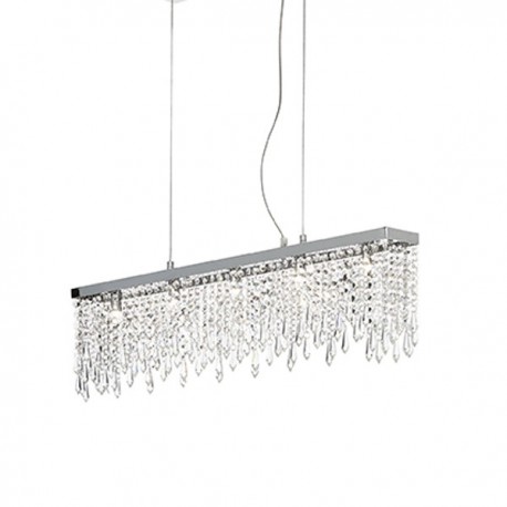 IDEAL-LUX GIADA CLEAR SP5 SOSPENSIONE CROMATA CON ELEMENTI IN CRISTALLO MOLATO 5x40W G9