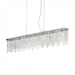 IDEAL-LUX GIADA CLEAR SP7 SOSPENSIONE CROMATA CON ELEMENTI IN CRISTALLO MOLATO 7x40W G9