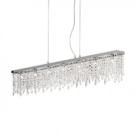 IDEAL-LUX GIADA CLEAR SP7 SOSPENSIONE CROMATA CON ELEMENTI IN CRISTALLO MOLATO 7x40W G9