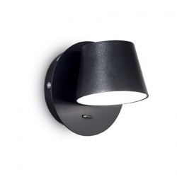 IDEAL-LUX GIM AP1 APPLIQUE LED NERA CON DIFFUSORE RUOTABILE ED INTERRUTTORE INTEGRATO 6W