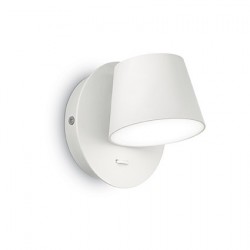 IDEAL-LUX GIM AP1 APPLIQUE LED  BIANCA CON DIFFUSORE RUOTABILE ED INTERRUTTORE INTEGRATO 6W