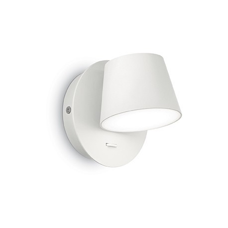 IDEAL-LUX GIM AP1 APPLIQUE LED  BIANCA CON DIFFUSORE RUOTABILE ED INTERRUTTORE INTEGRATO 6W