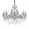 IDEAL LUX GIOCONDA SP12 SOSPENSIONE IN FUSIONE DI METALLO ARGENTO E CRISTALLO MOLATO 12x40W E14