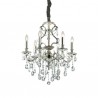 IDEAL LUX GIOCONDA SP6 SOSPENSIONE IN FUSIONE DI METALLO ARGENTO E CRISTALLO MOLATO 6x40W E14