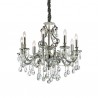 IDEAL LUX GIOCONDA SP8 SOSPENSIONE IN FUSIONE DI METALLO ARGENTO E CRISTALLO MOLATO 8x40W E14