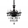 IDEAL LUX GIUDECCA SP6 SOSPENSIONE NERA IN VETRO SOFFIATO ED ELEMENTI IN CRISTALLO MOLATO 6x40W E14