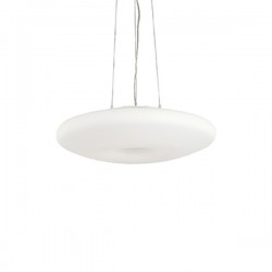 IDEAL LUX GLORY SP3 D40 SOSPENSIONE IN VETRO BIANCO SOFFIATO CON FINITURA IN NICKEL SATINATO 3x60W E27
