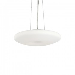 IDEAL LUX GLORY SP5 D60 SOSPENSIONE IN VETRO BIANCO SOFFIATO CON FINITURA IN NICKEL SATINATO 3x60W E27