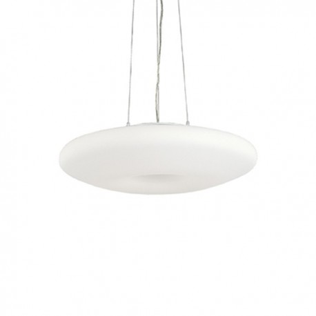 IDEAL LUX GLORY SP5 D60 SOSPENSIONE IN VETRO BIANCO SOFFIATO CON FINITURA IN NICKEL SATINATO 3x60W E27