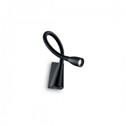 IDEAL LUX GOOSE AP1 APPLIQUE LED IN ALLUMINIO NERA CON BRACCIO FLESSIBILE 3W 200lm