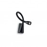 IDEAL LUX GOOSE AP1 APPLIQUE LED IN ALLUMINIO NERA CON BRACCIO FLESSIBILE 3W 200lm