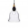IDEAL LUX GRETEL SP1 SOSPENSIONE IN METALLO CON APPLICAZIONE IN LEGNO E DIFFUSORE IN VETRO 60W