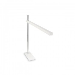 IDEAL LUX GRU TL105 LAMPADA DA TAVOLO LED CON ASTA CROMO E DIFFUSURE BIANCO RUOTABILE E REGOLABILE 