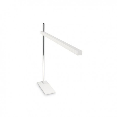 IDEAL LUX GRU TL105 LAMPADA DA TAVOLO LED CON ASTA CROMO E DIFFUSURE BIANCO RUOTABILE E REGOLABILE 