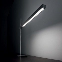 IDEAL LUX GRU TL105 LAMPADA DA TAVOLO LED CON ASTA CROMO E DIFFUSORE NERO RUOTABILE E REGOLABILE 