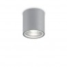 IDEAL LUX GUN PL1 LAMPADA SOFFITTO IN ALLUMINIO GRIGIO CON DIFFUSORE IN VETRO PIREX 28W GU10 IP44