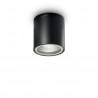 IDEAL LUX GUN PL1 LAMPADA SOFFITTO IN ALLUMINIO NERA CON DIFFUSORE IN VETRO PIREX 28W GU10 IP44