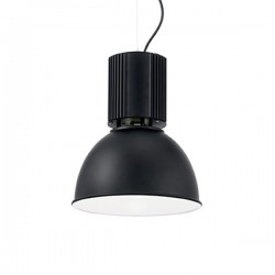IDEAL LUX HANGAR SP1 SOSPENSIONE IN ALLUMINIO NERO CON INTERNO SMALTATO BIANCO 60W E27