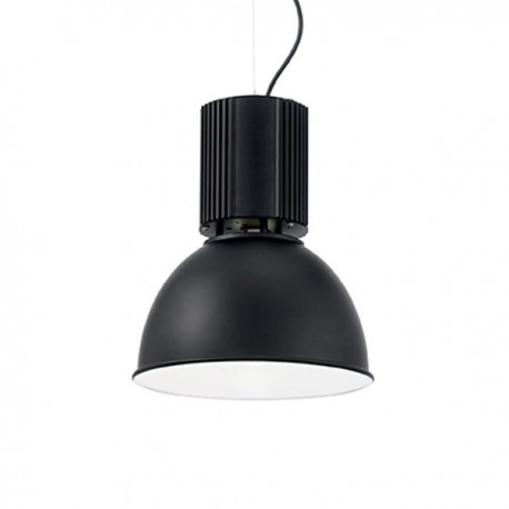 IDEAL LUX HANGAR SP1 SOSPENSIONE IN ALLUMINIO NERO CON INTERNO SMALTATO BIANCO 60W E27