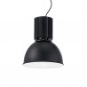 IDEAL LUX HANGAR SP1 SOSPENSIONE IN ALLUMINIO NERO CON INTERNO SMALTATO BIANCO 60W E27