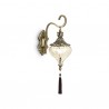 IDEAL LUX HAREM AP1 APPLIQUE IN METALLO BRUNITO CON CRISTALLI INCASTONATI E DIFFUSORE IN VETRO AMBRATO