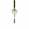 IDEAL LUX HAREM SP1 SOSPENSIONE IN METALLO BRUNITO CON CRISTALLI INCASTONATI E DIFFUSORE IN VETRO AMBRATO