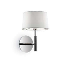 IDEAL LUX HILTON AP1 APPLIQUE CROMO CON PARALUME RIVESTITO DI COLORE BIANCO 40W G9