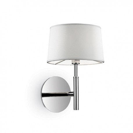 IDEAL LUX HILTON AP1 APPLIQUE CROMO CON PARALUME RIVESTITO DI COLORE BIANCO 40W G9