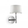 IDEAL LUX HILTON AP1 APPLIQUE CROMO CON PARALUME RIVESTITO DI COLORE BIANCO 40W G9