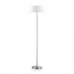 IDEAL LUX HILTON PT2 LAMPADA DA TERRA CROMO CON PARALUME RIVESTITO DI COLORE BIANCO 2x40W E14