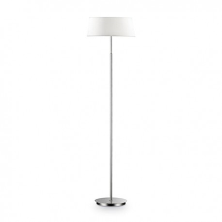 IDEAL LUX HILTON PT2 LAMPADA DA TERRA CROMO CON PARALUME RIVESTITO DI COLORE BIANCO 2x40W E14