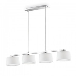IDEAL LUX HILTON SP4 LINEAR SOSPENSIONE CROMO CON PARALUMI RIVESTITI DI COLORE BIANCO 4x40W G9