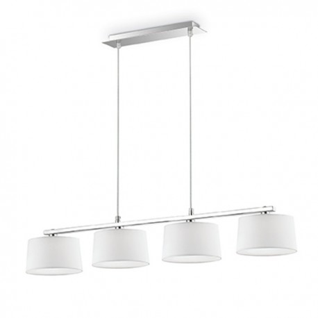 IDEAL LUX HILTON SP4 LINEAR SOSPENSIONE CROMO CON PARALUMI RIVESTITI DI COLORE BIANCO 4x40W G9