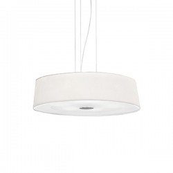 IDEAL LUX HILTON SP4 ROUND SOSPENSIONE CROMO CON PARALUME RIVESTITO DI COLORE BIANCO 4x60W E27