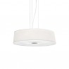 IDEAL LUX HILTON SP4 ROUND SOSPENSIONE CROMO CON PARALUME RIVESTITO DI COLORE BIANCO 4x60W E27