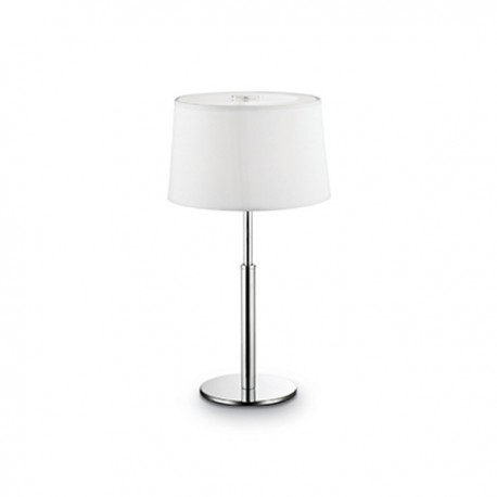 IDEAL LUX HILTON TL1 LAMPADA DA TAVOLO CROMO CON PARALUME RIVESTITO DI COLORE BIANCO 1x40W G9