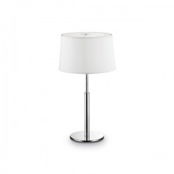 IDEAL LUX HILTON TL1 LAMPADA DA TAVOLO CROMO CON PARALUME RIVESTITO DI COLORE BIANCO 1x40W G9