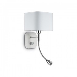 IDEAL LUX HOLIDAY AP2 APPLIQUE IN METALLO CON PARALUME E INTERRUTTORE UNICO PER LE SORGENTI LUMINOSE COLORE BIANCO