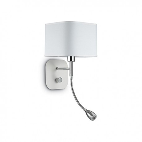 IDEAL LUX HOLIDAY AP2 APPLIQUE IN METALLO CON PARALUME E INTERRUTTORE UNICO PER LE SORGENTI LUMINOSE COLORE BIANCO