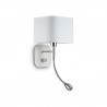 IDEAL LUX HOLIDAY AP2 APPLIQUE IN METALLO CON PARALUME E INTERRUTTORE UNICO PER LE SORGENTI LUMINOSE COLORE BIANCO