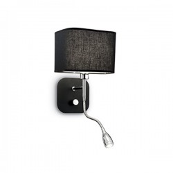 IDEAL LUX HOLIDAY AP2 APPLIQUE IN METALLO CON PARALUME E INTERRUTTORE UNICO PER LE SORGENTI LUMINOSE COLORE NERO