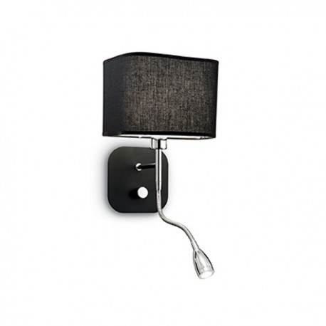 IDEAL LUX HOLIDAY AP2 APPLIQUE IN METALLO CON PARALUME E INTERRUTTORE UNICO PER LE SORGENTI LUMINOSE COLORE NERO