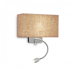 IDEAL LUX HOTEL AP2 APPLIQUE CANVAS CON PARALUME E DOPPIA SORGENTE LUMINOSA