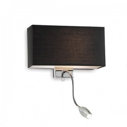 IDEAL LUX HOTEL AP2 APPLIQUE NERO CON PARALUME E DOPPIA SORGENTE LUMINOSA