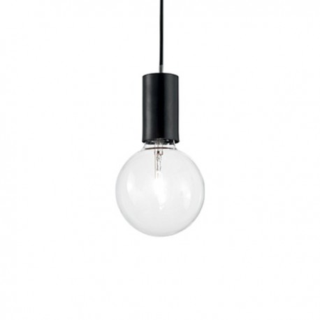 IDEAL LUX HUGO SP1 SOSPENSIONE NERA CON CORPO LUCE IN METALLO 60W E27