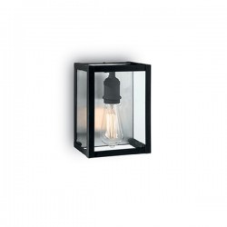 IDEAL LUX IGOR AP1 APPLIQUE IN METALLO NERO CON DIFFUSORE IN VETRO 60W E27
