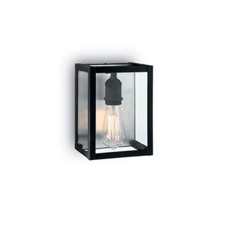 IDEAL LUX IGOR AP1 APPLIQUE IN METALLO NERO CON DIFFUSORE IN VETRO 60W E27