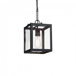 IDEAL LUX IGOR SP1 SOSPENSIONE IN METALLO NERA CON DIFFUSORE IN VETRO 60W E27